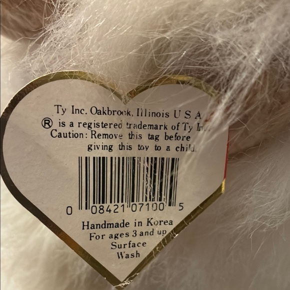 Vintage Ty Large Stuffed White Gorilla-name is  Jack - Picture 4 of 7